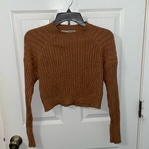 NWOT Sophie Rue Brown Crop Sweater. Size XS